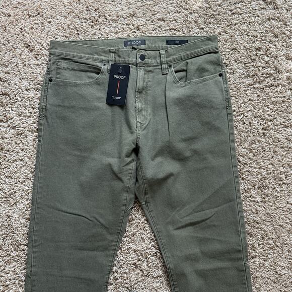 Proof Rover Pants Men’s Size 33x30 Green Slim Huckberry Stretch Canvas Gusseted - Picture 5 of 5